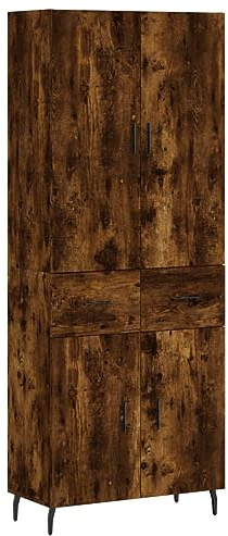 vidaXL Highboard Räuchereiche 69,5x34x180 cm Holzwerkstoff