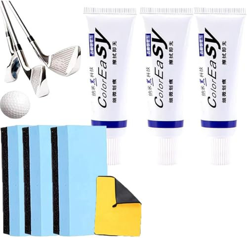 Linstant Golf Club Scratch Remover, Conversionk-xs Golf Club Scratch Remover, Instant Golf Club Scratch Remover with Sponge, Effectively Remove Scratches from Golf Clubs (3Set)