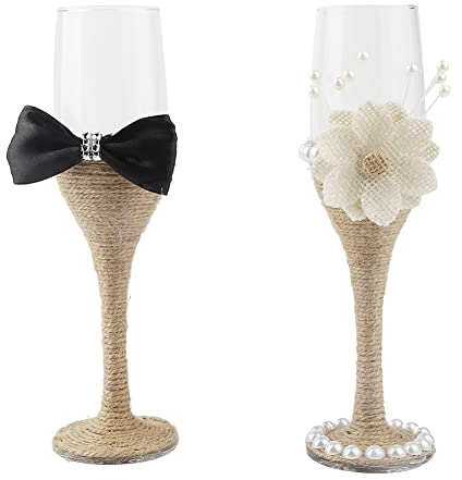 Ensemble De Coupes à Champagne Et à Vin Pour la Mariée Et le Marié, 2 Pièces, Gobelet De Mariage, Gobelets Festifs Confortables Et Durables