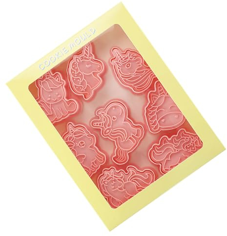 Molde de plástico para galletas, moldes de repujado de galletas, cortador de galletas de caballo de cuerno único, herramienta para hornear, accesorio de plástico para hornear, juego de cortadores de