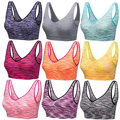 Blu Apparel Seamless Comfort Stretch Bra Marl 3 9 Pack Multiapack Bras Sleep Maternity Bras No Pads No Underwire (UK, Alpha, 5XL, Regular, Regular, All 9 Colours)