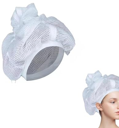 BAIYSFFG 1 PCS Net Plopping Cap for Drying Curly Hair,Soulta Trockenhauben für Lockigem Haare,Soulta Net Plopping Cap for Drying Curly Hair with Drawstring,Net Plopping Cap for Drying Curly Hair.