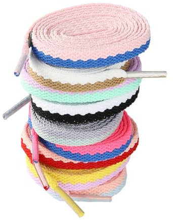 9 Pares de Cordones Planos de Colores, 8mm Cordones Deportivos Planos Tie Dye, Cordones de Repuesto para Zapatillas, Zapatos Deportivos, Botas, Adultos y Niños de 120 cm