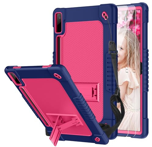 Funda híbrida para Lenovo Tab P12 2023 con protector de pantalla a prueba de golpes, soporte integrado para bolígrafo, correa para el hombro, funda híbrida para Lenovo Tab P12 TB-370FU/Xiaoxin Pad Pro