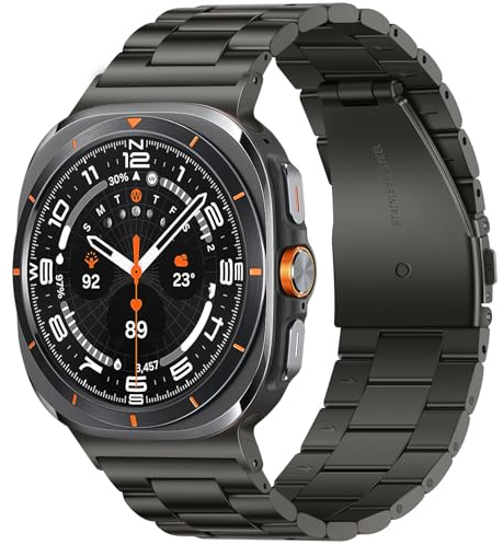 Anlinser No Gap Straps Compatible with Samsung Galaxy Watch Ultra 2/Ultra Strap 47mm (2025/2024), 22mm Metal Band Designed for Galaxy Watch Ultra 47mm, Graphite
