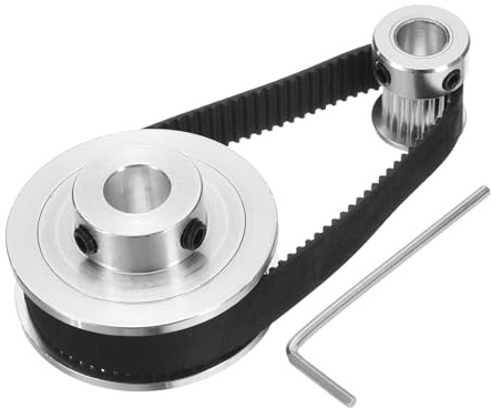 QUARKZMAN 20&60 Zähne GT-2 Synchronrad 8&10mm Bohrung Zahnriemenscheibe | Aluminiumlegierung, Mit 1 Stück Länge 200mm Breite 10mm Riemen, Für 3D-Drucker CNC-Maschine, 20-60T-8&10B-10