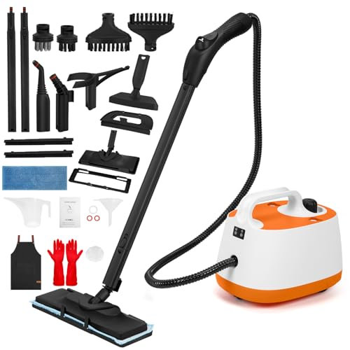 YOSOFT Steam Cleaner with 21 Accessories,5 Mins Quick Heating,1800W Powerful Multipurpose Steam Mop with 52.9 oz Tank Heavy Duty Steam Cleaner for Floor,Windows,Grout,Tile and Cars