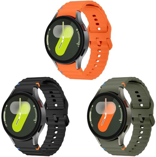 Bracelet pour Galaxy Watch 7, 20mm Bracelet Montre Silicone Remplacement Bracelet pour Samsung Galaxy Watch 7 40mm 44mm/Galaxy Watch 5 Pro 45mm/Galaxy Watch 6 40mm 44mm/Galaxy Watch 6 Classic 43mm