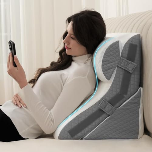 Flyxunfri Keilkissen zum Schlafen, orthopädische Keilkissen für Schlafapnoe, 22,9 cm, 30,5 cm, 40,6 cm, 40,6 cm, 50,8 cm, verstellbares Memory-Schaum-Kissen zur Linderung von Säure-Reflux,