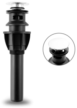 DOLGABA Pop Up Drain for Bathroom Vanity Vessel Sink, Bathroom Sink Drain Stopper with Overflow, Anti-Clog Universal Sink Stopper Rapid Draining, Polished Chrome