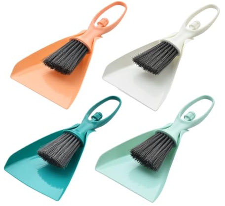 ABOOFAN 4juegos Miniescobas y Recogedores Pequeños para Limpieza De Escritorio Mesa De Cocina y Teclado Escoba Pequeña y Recogedor Multifunción para Esquinas y Superficies Delicadas