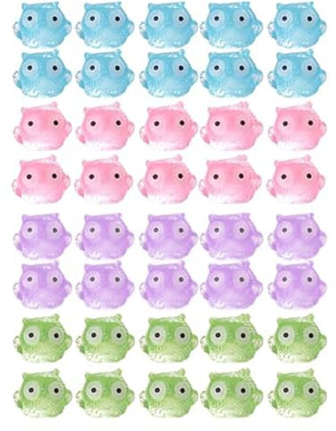 ZORTVUL 40 Stück Mini Leuchtend Eule, Mini Eule Harz, Mini Eule Figuren Miniatur Eule Für Aquarium Puppenhaus Miniaturgarten Handwerk Topfdekorationen Diy