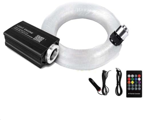 XAEIOW 16W Cielo de Estrellas para Coche, 500pcs*0.75mm*3m Fibra Óptica RGBW Bluetooth APP/Control Remoto/Sincronización de Música Luz de Fibra Óptica LED para Coche/Techo/Cine en Casa