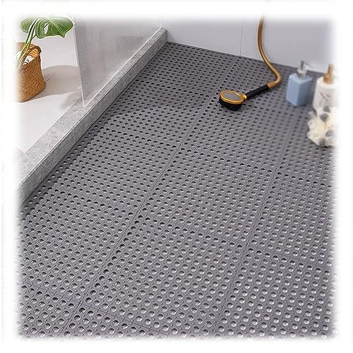 HNZHUXUE Alfombrillas Modulares Entrelazadas con Cojín, con Drenaje para Piscinas, Antideslizantes para Bañeras, Terrazas, Piscinas, Duchas Exteriores, Patios, Balcones, Cocinas Y Jardines./Gray-20Pcs