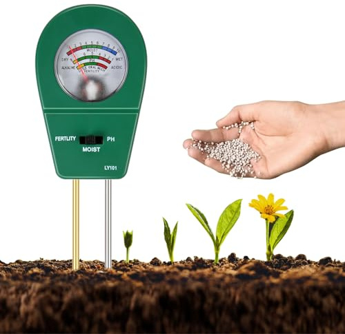 ANOMM Testeur de Sol 3 en 1, Testeur D'humidité/Fertilité/PH du Sol | Humidimètre de Sol, pour Pot de Fleurs, Jardin, Pelouses, Ferme, Agriculture (pas Besoin de Piles)