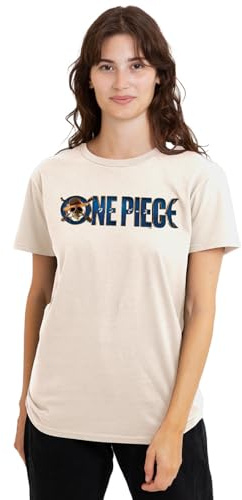 One Piece Women's (Netflix) Live Action Logo Ladies T Shirt, Natural