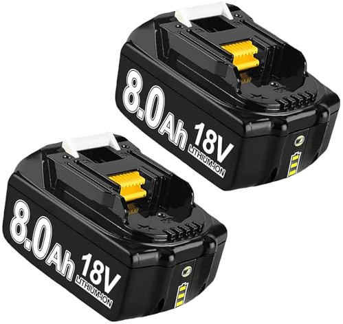2 Pack 8000mAh 18V Replacement for Makita Battery Compatible with Makita 18V Battery Safe and Long-Lasting BL1860B BL1830B BL1840B BL1850B BL1815 BL1820 BL1825