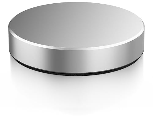 QLEARSOUL Aluminium Vinyl Turntable Record Weight Stabiliser 200g (±5g) with Felt Damping Base for Playback Stability, Turntable-Safe Design (Silver)