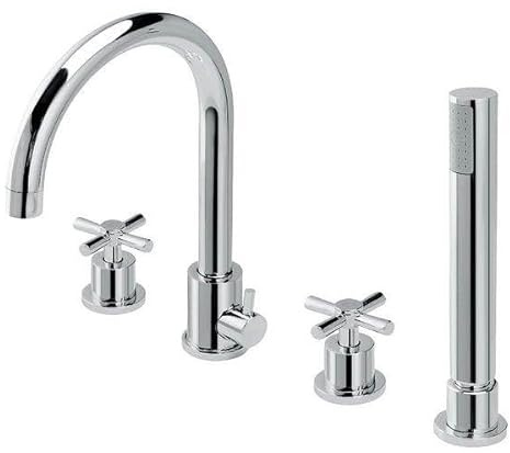 Hudor Robinet de baignoire sur plage S027CH – Laiton chromé – Collection Erymanthe – Design raffiné et fonctionnel