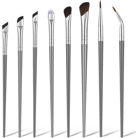 Nasenkontur Pinsel, Eyeliner Pinsel-Set, 8-teilig, feiner Eyeliner Pinsel, weicher Make up Pinselset zum Konturieren der Nase, kleiner abgeschrägter Pinselset für präzises Konturieren und Verblenden