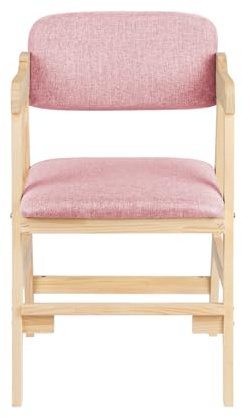 Hochstuhl Baby Kinderhochstuhl, höhenverstellbarer Lehrstuhl, Stabil & Sicher bis 90 kg Holzhochstuhl für kinder von 2 bis 12 Jahren Buchenholz Kinderstuhl, 48 x 46 x 78 cm – Rosa