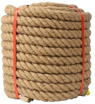 DJHGNFRDK Polyester Rope, Twisted Manila Jute Rope, diameter 10-28 mm, length 10-100 meters(D 20mm/0.79,L 50m/164ft)