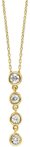 Julie Julsen JJNE34141-2G Damen Collier Sterling-Silber 925 Gold weiß Zirkonia 43 cm