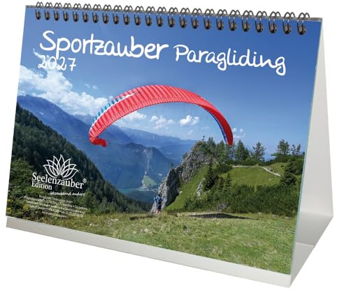 Sportzauber Paragliding DIN A5 Tischkalender für 2027 Freizeit Sport Fitness- Seelenzauber
