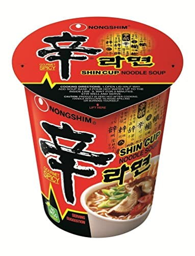 Nong Shim Shin Cup Noodle Soup - 12 Cups