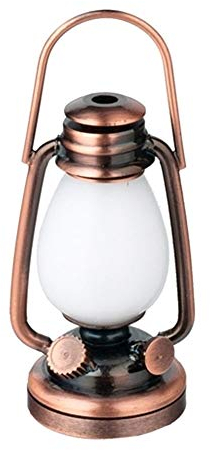 Puppenhaus Miniatur 1:12 LED Batterie Warm Licht Viktorianisch Kupfer Öl Lampe