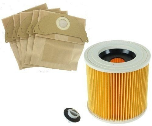 KgaSupplies Filter & DUST Hoover Bags for KARCHER MV2 Wet & Dry Vacuum Cleaner