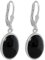 I-be, Onyx Schwarz Edelstein Ohrringe oval 925 Silber, Länge: 3,3 cm im Geschenketui, 394412 g KB