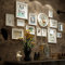 Unbekannt TING- 14 Multi Bilderrahmen Set Holz Europäischen Stil Retro Blau Weiß Schlafzimmer Sofa Hintergrund Wand Foto Wandrahmen (Farbe : Weiß)