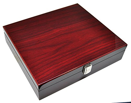 Uhrenhuette Uhrenbox Klavierlack für 10 Uhren Dunkelrot Palisander
