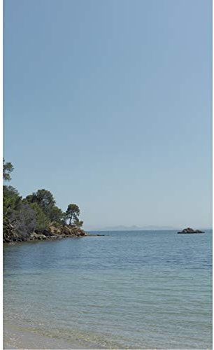 PLAGE Papier peint intissé bord de mer avec rochers, 250 cm X 150 cm - Décoration murale pour une ambiance côtière, idéal pour une chambre ou salon.