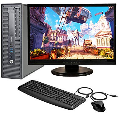 Complete set of 21.5in Monitor and HP 800G1 Quad Core i5-4570 8GB 240GB SSD WiFi Windows 10 64-Bit Desktop PC Computer (Renewed)
