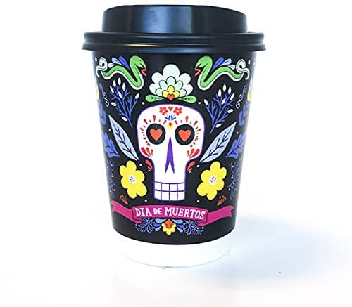 12oz Day of The Dead Halloween Party Disposable Printed Paper Cups (50)