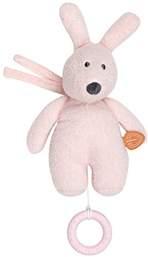 Nattou Mini-Spieluhr aus Baumwolle, Hase Bonnie, Wiegelied «La-Le-Lu», Ca. 22 cm, Susie und Bonnie, Rosa