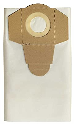 Vacmaster 951562 Lot de 30 sacs à poussière de filtration standard pour aspirateurs humides et secs et extracteurs de poussière 30 L, blanc