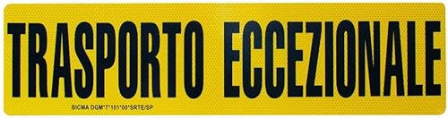 NEW CARTELLO IN ALLUMINIO CATARIFRAGENTE OMOLOGATO EU - Trasporto Eccezionale - struttura alveolare a nido d'ape per alta rifrangenza (100X25 CM)