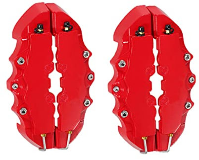 Verve Jelly 4Pcs Brake Caliper Protector Cover ABS Car Brake Caliper Guard, Universal Disc Brake Caliper Cover Front and Rear Automatic Kit for Wheel Hub 18in-20in, Red