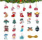 TANCUDER 24 Pezzi Ornamenti di Natale Miniatura Decorazioni Natalizie in Resina Mini Addobbi Natalizi Paesaggio con Corda 5m Ciondoli e Pendenti Natalizi Babbo Natale, Pupazzo di Neve, Albero Natale