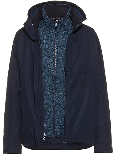 CMP - Herrenjacke, abnehmbare Inn.Jacke mit Kapuze und Reißverschluss, Schwarz Blau, 54