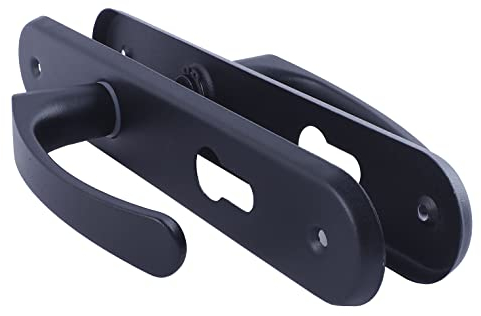 BAUSTER® Türdrücker 72/90 mm Ausführung PZ/BB/WC Türgriff Türbeschlag Türklinke Drückergarnitur Langschild Türdrückergarnitur, Innentür Außentür Handgriff Torbeschlag (Ausführung PZ, Schwarz, 90 mm)