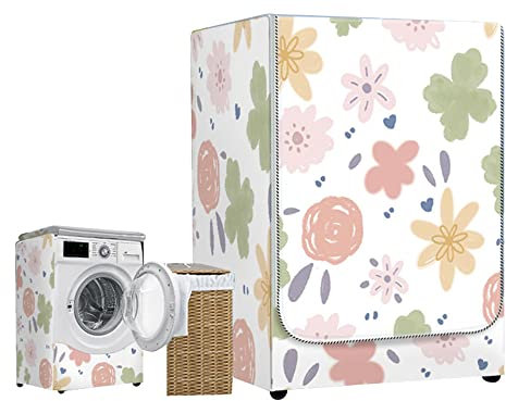 Highdi Funda de Lavadora Cubierta Impermeable, Secadoras de Carga Frontal Protector Exterior Cubierta a Prueba de Polvo (Capacidad L: 10,5-12 kg,Kawaii)