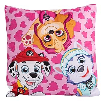 United Labels Paw Patrol Kissen – Girl's Time - Dekokissen Zierkissen Kopfkissen Rosa 30 x 30 cm