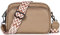 TANTOMI Damen Umhängetasche, Echtes Leder Klein Crossbody Bag, Multi-Pocket-Tasche, Verstellbarer Schultergurt, Khaki, 20.5 × 14.5 × 8 cm