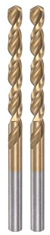 sourcing map 2uds Helicoidales Brocas 5mm Titanio Revestido (HSS-E) M42 Alta Velocidad Acero 8% Cobalto Recto Vástago para Inoxidable Acero Aluminio Aleación Metal