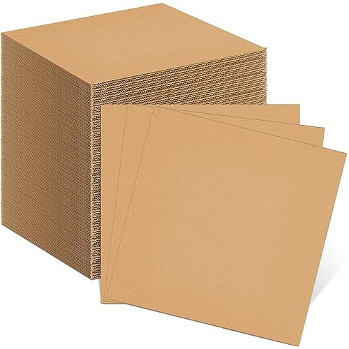 Henoyso 110 Stück Wellpappbögen, braun, 30,5 x 30,5 cm, flache Kartonbögen, Verpackungseinlagen, Trennwände für Versand, Bastelprojekte