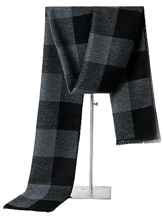 ZONTO Schal Plaid Schal Herren Winter Warmer Schal Herren Geschäftsschal Langer Schal-F